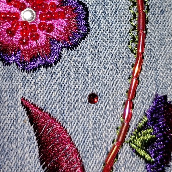 JORDACHE JEANS Flare Pink Purple Green Embroidery Vintage Vibes Barbiecore - Picture 8 of 16